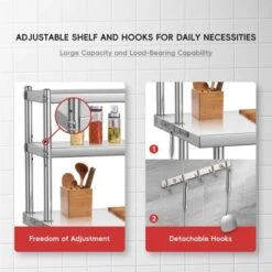 Stainless Steel Table With Overshelves, 48" X 24" Commercial Work Table With Shelf, Metal Kitchen Prep Table & Shelving Combo -Target KitchenAid GUEST 3ff1c355 3fe2 45ab 9722 3ade17b79489