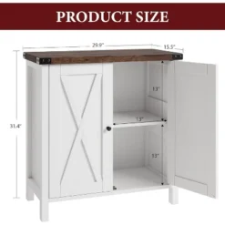 Buffet Cabinet For Dining Room - Rustic Farmhouse Sideboard With Adjustable Shelves, Storage Cabinet For Kitchen & Living Room