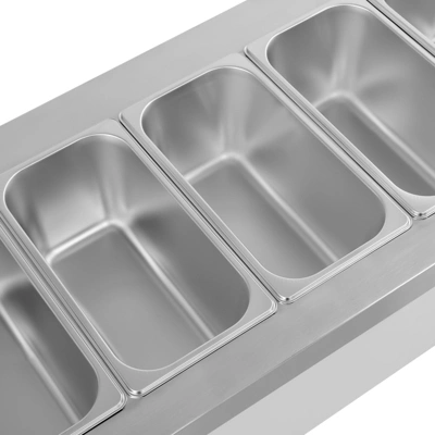 YIYIBYUS Spice Rack Shelf, Stainless Steel Organizer Stand With Five 1/3 Pans 6 YIYIBYUS Spice Rack Shelf, Stainless Steel Organizer Stand With Five 1/3 Pans - Image 4