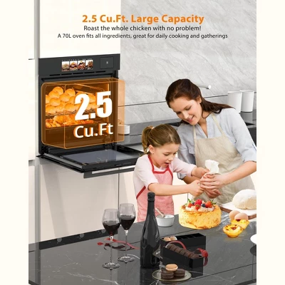 TROPOW 24" Built-In Electric Single Wall Oven - 2.5 Cu. Ft Convection Oven With 8 Cooking Modes 4 TROPOW 24" Built-In Electric Single Wall Oven - 2.5 Cu. Ft Convection Oven With 8 Cooking Modes - Image 2