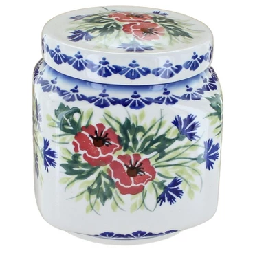 Blue Rose Polish Pottery 31B WR Unikat Medium Canister 4 Blue Rose Polish Pottery 31B WR Unikat Medium Canister - Image 2