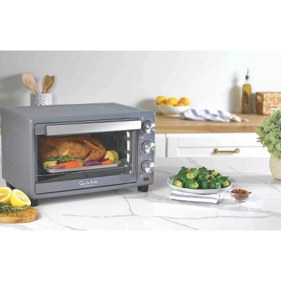 Sur La Table Kitchen Essentials 22L Air Fryer Toaster Oven - Cool Gray: Digital Control, Nonstick, Dishwasher-Safe Parts 8 Sur La Table Kitchen Essentials 22L Air Fryer Toaster Oven - Cool Gray: Digital Control, Nonstick, Dishwasher-Safe Parts - Image 6