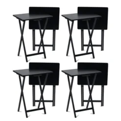 PJ Wood Conventional Solid And Sturdy Wood Construction Portable Folding TV Snack Tray Table Desk Serving Stand, Black (8-Piece Set) -Target KitchenAid GUEST 4245ab91 650f 4992 88e0 45ccc8aa1740
