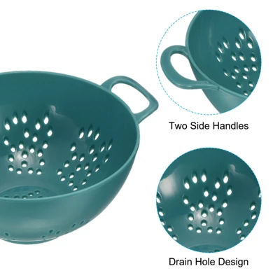 Unique Bargains Vegetable Fruit Kitchen Drain Sieve Plastic Colander 3 Pcs 4 Unique Bargains Vegetable Fruit Kitchen Drain Sieve Plastic Colander 3 Pcs - Image 2