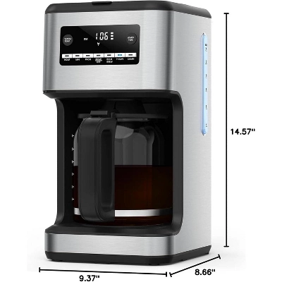 ZAFRO 14-Cup Coffee Maker, 24-Hour Programmable Coffee Brewer, Keep Warm, Drip Free, Washable Filter, Stainless Steel, Silver 5 ZAFRO 14-Cup Coffee Maker, 24-Hour Programmable Coffee Brewer, Keep Warm, Drip Free, Washable Filter, Stainless Steel, Silver - Image 3