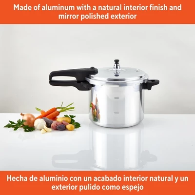 IMUSA 7qt Stovetop Natural Finish Basic Pressure Cooker - Silver: Aluminum, Locking Lid, Cool Touch Handle, Hand Wash 4 IMUSA 7qt Stovetop Natural Finish Basic Pressure Cooker - Silver: Aluminum, Locking Lid, Cool Touch Handle, Hand Wash - Image 2
