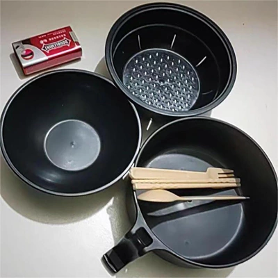 Itopfox Microwave Ramen Bowl Cooker Set With Handles, Includes Spoon Chopsticks Fork, Perfect For College Dorm Room & Apartment Essentials (Black) 7 Itopfox Microwave Ramen Bowl Cooker Set With Handles, Includes Spoon Chopsticks Fork, Perfect For College Dorm Room & Apartment Essentials (Black) - Image 5