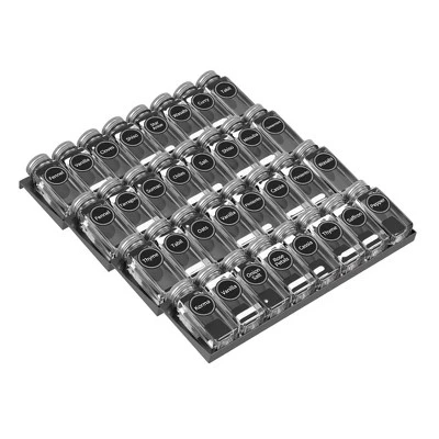 Spice Drawer Organizer With 32 Glass Spice Jars, 386 Labels, For Kitchen Drawers,Black 4 Spice Drawer Organizer With 32 Glass Spice Jars, 386 Labels, For Kitchen Drawers,Black - Image 2