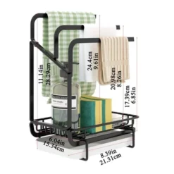 DOMETOUR Kitchen Sink Sponge Holder With Drainage Tray Kitchen Sink Storage Container Sponge Brush Soap Tray Metal Holder Black -Target KitchenAid GUEST 42d6cc18 83e2 49e9 9662 ef42711e4178