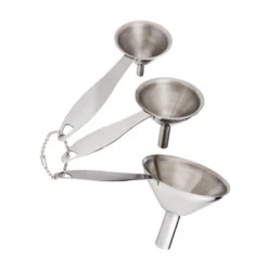 HIC Silver Stainless Steel Funnels With Handle