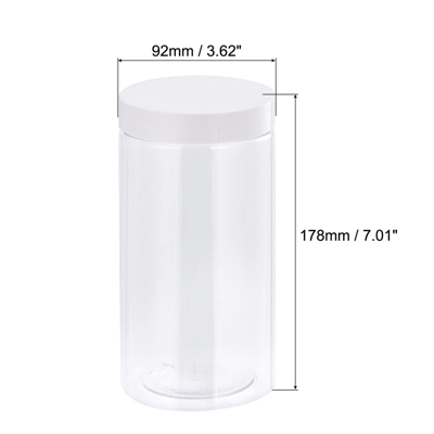Unique Bargains Round Clear Plastic Storage Jars With White Screw Top Lid 12 Pcs 3 Unique Bargains Round Clear Plastic Storage Jars With White Screw Top Lid 12 Pcs