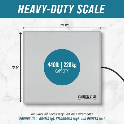 Smart Weigh Shipping Scale Digital Heavy Duty Platform 440lbs 4 Smart Weigh Shipping Scale Digital Heavy Duty Platform 440lbs - Image 2