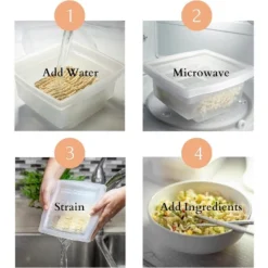 The Original Fasta Pasta Microwave Ramen Cooker W Lid And Built-in Strainer- No More Messes, Waiting For Water To Boil,or Sticky Noodles