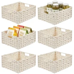 MDesign Woven Farmhouse Pantry Food Storage Bin Basket Box - 3 Pack - Gray Ombre -Target KitchenAid GUEST 44927db6 16ee 4fef a58c 406fa373642e