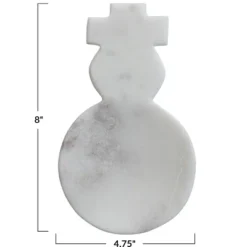 Storied Home Marble Snowman Shaped Spoon Rest, White