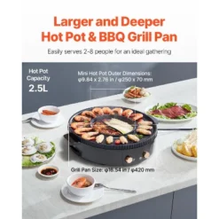 VEVOR Hot Pot With Grill, 1800W 2-in-1 Electric Smokeless Grill And Hot Pot, Korean BBQ Shabu Shabu Hotpot, For 2-8 People Family Dining, Black -Target KitchenAid GUEST 450215c5 9882 431e 90d5 de2c71e2552d