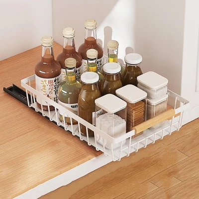 Pull Out Cabinet Organizer, Multifunctional Sliding Mesh Cabinet Basket, No Drill Pull Out Shelf Storage Drawer For Kitchen Bathroom Home Pantry 9 Pull Out Cabinet Organizer, Multifunctional Sliding Mesh Cabinet Basket, No Drill Pull Out Shelf Storage Drawer For Kitchen Bathroom Home Pantry - Image 7