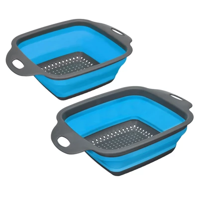 Unique Bargains Collapsible Colander Set Square Foldable Food Strainer With Handle Space Saving Design 7 Unique Bargains Collapsible Colander Set Square Foldable Food Strainer With Handle Space Saving Design - Image 5