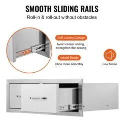 VEVOR Outdoor Kitchen Drawers 30" W X 10" H X 20" D, Horizontal Double BBQ Access Drawers Stainless Steel With Handle, BBQ Island Drawers, Silver -Target KitchenAid GUEST 46741de0 6fa9 46bc ad60 4fc3f0e40449