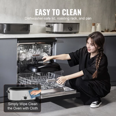 VEVOR Electric Roaster Oven, 26 QT Turkey Roaster Oven With Self-Basting Lid,1450W Roaster Oven With Defrost & Warm Function, Adjustable Temperature 8 VEVOR Electric Roaster Oven, 26 QT Turkey Roaster Oven With Self-Basting Lid,1450W Roaster Oven With Defrost & Warm Function, Adjustable Temperature - Image 6