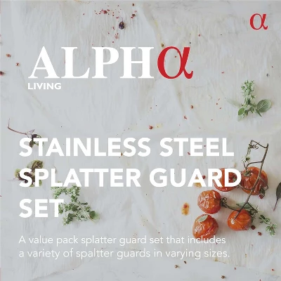 Alpha Living 13", 11.5", 9.5" Splatter Guards For Frying Pan & Food Strainer And Universal Cookware - Stops 99% Of Hot Oil Splash - RED Handle 7 Alpha Living 13", 11.5", 9.5" Splatter Guards For Frying Pan & Food Strainer And Universal Cookware - Stops 99% Of Hot Oil Splash - RED Handle - Image 5