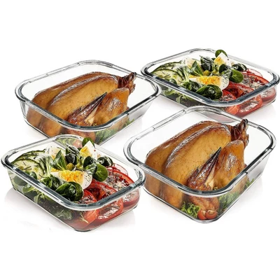 Itopfox Extra Large Glass Food Storage And Baking Containers Set With Airtight Lids, Microwave, Oven, Freezer And Dishwasher Safe 6 Itopfox Extra Large Glass Food Storage And Baking Containers Set With Airtight Lids, Microwave, Oven, Freezer And Dishwasher Safe - Image 4