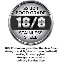 Hawkins 5L Stainless Steel Induction Compatible Inner Lid Pressure Cooker: Cool Touch Handle, Hand Wash, 1-Year Warranty