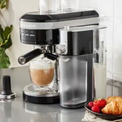 KitchenAid Automatic Milk Frother Attachment - Onyx Black: Milk Steamer & Foamer For Coffee, Dishwasher-Safe Parts