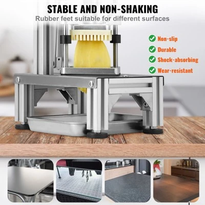 VEVOR Commercial French Fry Cutter With 4 Replacement Blades, 1/4″ & 3/8″ Blade Easy Dicer Chopper, 6-wedge Slicer & 6-wedge Apple Corer,Potato Cutter 7 VEVOR Commercial French Fry Cutter With 4 Replacement Blades, 1/4″ & 3/8″ Blade Easy Dicer Chopper, 6-wedge Slicer & 6-wedge Apple Corer,Potato Cutter - Image 5