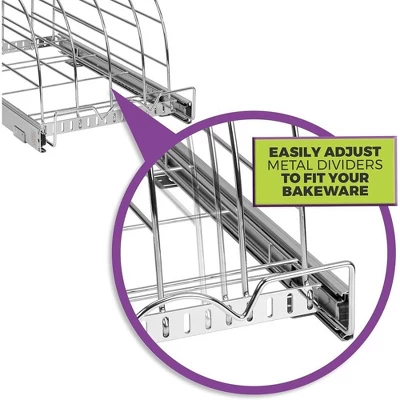 Hold N' Storage - Bakeware Pull Out Organizer For Cookie Sheet And More. Chrome Finished 5 Hold N' Storage - Bakeware Pull Out Organizer For Cookie Sheet And More. Chrome Finished - Image 3