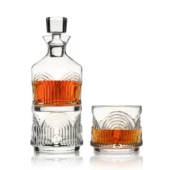 Viski Beau Stacking Decanter Set With Lowball Glasses - Crystal Decanter And Glasses For Whiskey - Art Deco Cocktail Glasses Whiskey Decanter Set Of 3 -Target KitchenAid GUEST 495f7468 e7c5 4a21 987e 47faa35859ad
