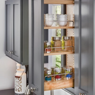 Rev-A-Shelf 448-BBSCWC Wooden Wall Cabinet Pull Out Organizer For Kitchen With Soft Close, Fully Assembled With Hardware Included, Natural Maple 3 Rev-A-Shelf 448-BBSCWC Wooden Wall Cabinet Pull Out Organizer For Kitchen With Soft Close, Fully Assembled With Hardware Included, Natural Maple