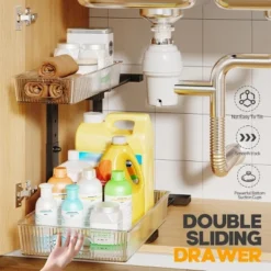 FURNIinspire 2 Pack Under Sink Organizer Pull Out Cabinet Organizer Acrylic Under Sink Storage Shelf For Kitchen Bathroom, Black, 15.6"*10.61"*5.1" -Target KitchenAid GUEST 497163d7 1920 42a9 b625 8564743f0951