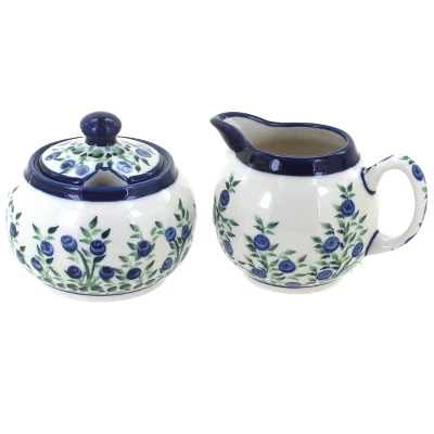 Blue Rose Polish Pottery 694-711 Zaklady Cream & Sugar Set 15 Blue Rose Polish Pottery 694-711 Zaklady Cream & Sugar Set - Image 13