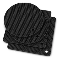Cheer Collection 4-Pack Silicone Trivets – Non-Slip Heat-Resistant Mats For Hot Pots, Coasters, Drying, Jar Opening -Target KitchenAid GUEST 4a492203 f036 461f 9cd7 7e0393b3072a