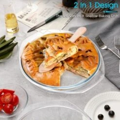 Itopfox Round Glass Casserole Dish With Lid, 4QT Large Microwave Safe Bowl For Cooking, Baking, And Serving, Dishwasher Safe -Target KitchenAid GUEST 4a7d1079 88ab 46ca b446 e49c1019edb5