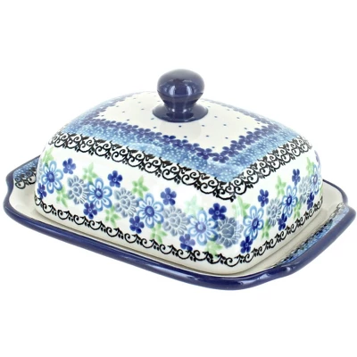 Blue Rose Polish Pottery 295 Ceramika Artystyczna Butter Dish 10 Blue Rose Polish Pottery 295 Ceramika Artystyczna Butter Dish - Image 8