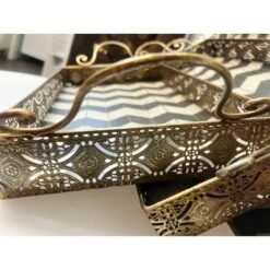 Essential Decor & Beyond Decorative Rectangular Metal Tray With Handle: Black And White Chevron Pattern - 3PC -Target KitchenAid GUEST 4aed099e 5ddd 49c5 ad05 7a3c59ef6688