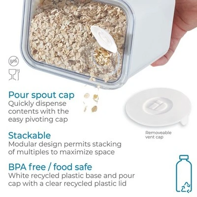 IDesign Medium Canister With Removable Pour Cap - Set Of 4 - White 6 IDesign Medium Canister With Removable Pour Cap - Set Of 4 - White - Image 4