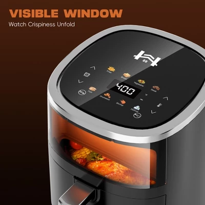 WHALL Air Fryer, 4QT Touchscreen Air Fryers With View Window, Air Fry, Bake, Broil, Dehydrate, Roast, Reheat, 12 Presets, Less Oil 7 WHALL Air Fryer, 4QT Touchscreen Air Fryers With View Window, Air Fry, Bake, Broil, Dehydrate, Roast, Reheat, 12 Presets, Less Oil - Image 5