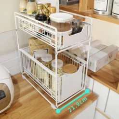 Pull Out Cabinet Organizer, 2-Tier Storage Wire Baskets With Sliding Storage Drawer, Carbon Steel Sliding Drawer Shelf Baskets -Target KitchenAid GUEST 4b589462 d37d 49b2 8e53 872a220dcdbc 1