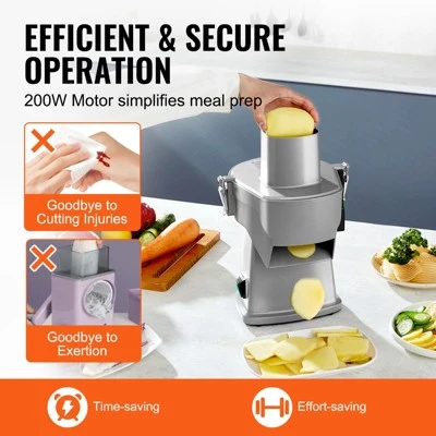 VEVOR Electric Vegetable Slicer, 4 In 1 Multifunctional Food Cutter, 200W Vegetable Chopper For Slicing Shredding Dicing And Slitting 7 VEVOR Electric Vegetable Slicer, 4 In 1 Multifunctional Food Cutter, 200W Vegetable Chopper For Slicing Shredding Dicing And Slitting - Image 5