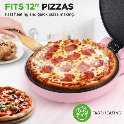 NutriChef 12'' Countertop Pizza Maker With Non-Stick Aluminum Plate (NCSW837PINK) - Pink 3 NutriChef 12'' Countertop Pizza Maker With Non-Stick Aluminum Plate (NCSW837PINK) - Pink