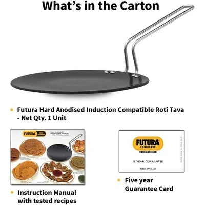 Hawkins Futura 10.25" Hard Anodized Concave Tava Griddle: Aluminum Surface, Induction & Gas Compatible, Hand Wash 8 Hawkins Futura 10.25" Hard Anodized Concave Tava Griddle: Aluminum Surface, Induction & Gas Compatible, Hand Wash - Image 6