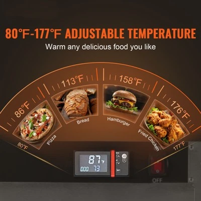 VEVOR Hot Box Food Warmer, 4-Tier Concession Warmer With Water Tray, 4 Pans, Glass Double-door And Adjustable Shelves 4 VEVOR Hot Box Food Warmer, 4-Tier Concession Warmer With Water Tray, 4 Pans, Glass Double-door And Adjustable Shelves - Image 2