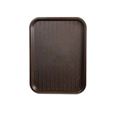 Winco Cafeteria Fast Food Tray, Plastic, Brown, 12" X 16" 3 Winco Cafeteria Fast Food Tray, Plastic, Brown, 12" X 16"