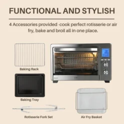 LNC 34-Qt 1750W Stainless Steel Air Fryer Toaster Oven With Fry Basket, 12 Cooking Modes, LCD Screen, 6-Slice -Target KitchenAid GUEST 4cb05b67 c9d6 435c 8a05 31e7c12e73d2