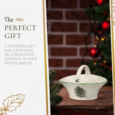 Spode Christmas Tree Candy Basket, 5.75-Inch Candy Bowl With Handle, Fine Earthenware Christmas Gift, Festive Holiday Serveware & Holiday Display Bowl 8 Spode Christmas Tree Candy Basket, 5.75-Inch Candy Bowl With Handle, Fine Earthenware Christmas Gift, Festive Holiday Serveware & Holiday Display Bowl - Image 6