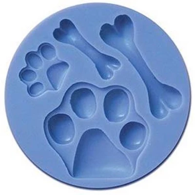 O'Creme Dog Bones & Paw Prints Silicone Fondant Mold - 1" X 3" - Blue 3 O'Creme Dog Bones & Paw Prints Silicone Fondant Mold - 1" X 3" - Blue