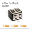 Toastmaster 4-Slice Cool Touch Toaster, Black With Stainless